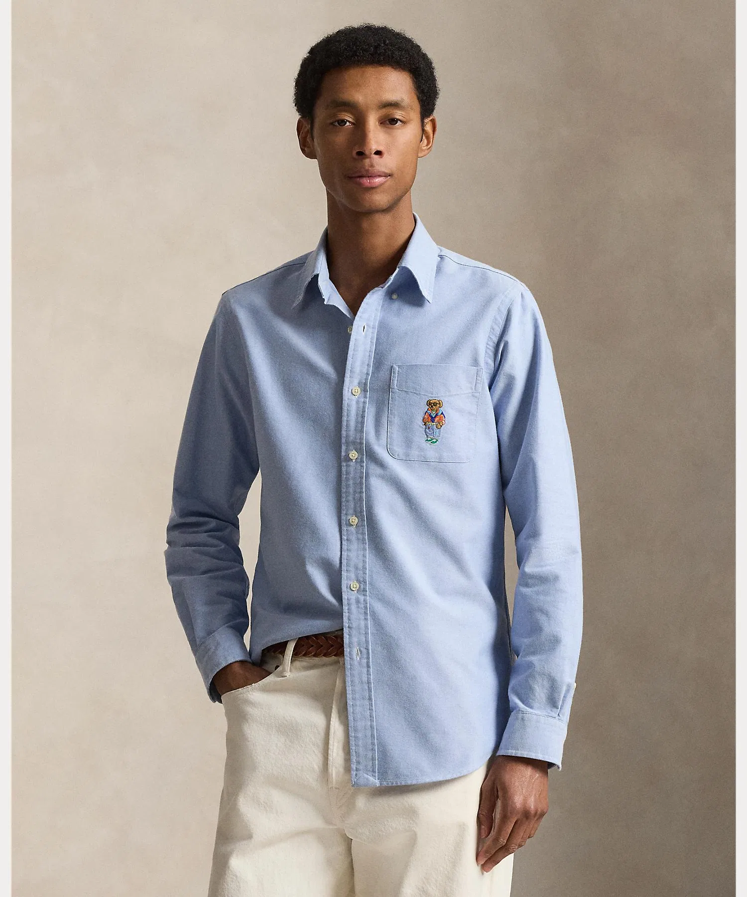 Мужская рубашка оксфорд Polo Bear POLO RALPH LAUREN тёмно-синяя