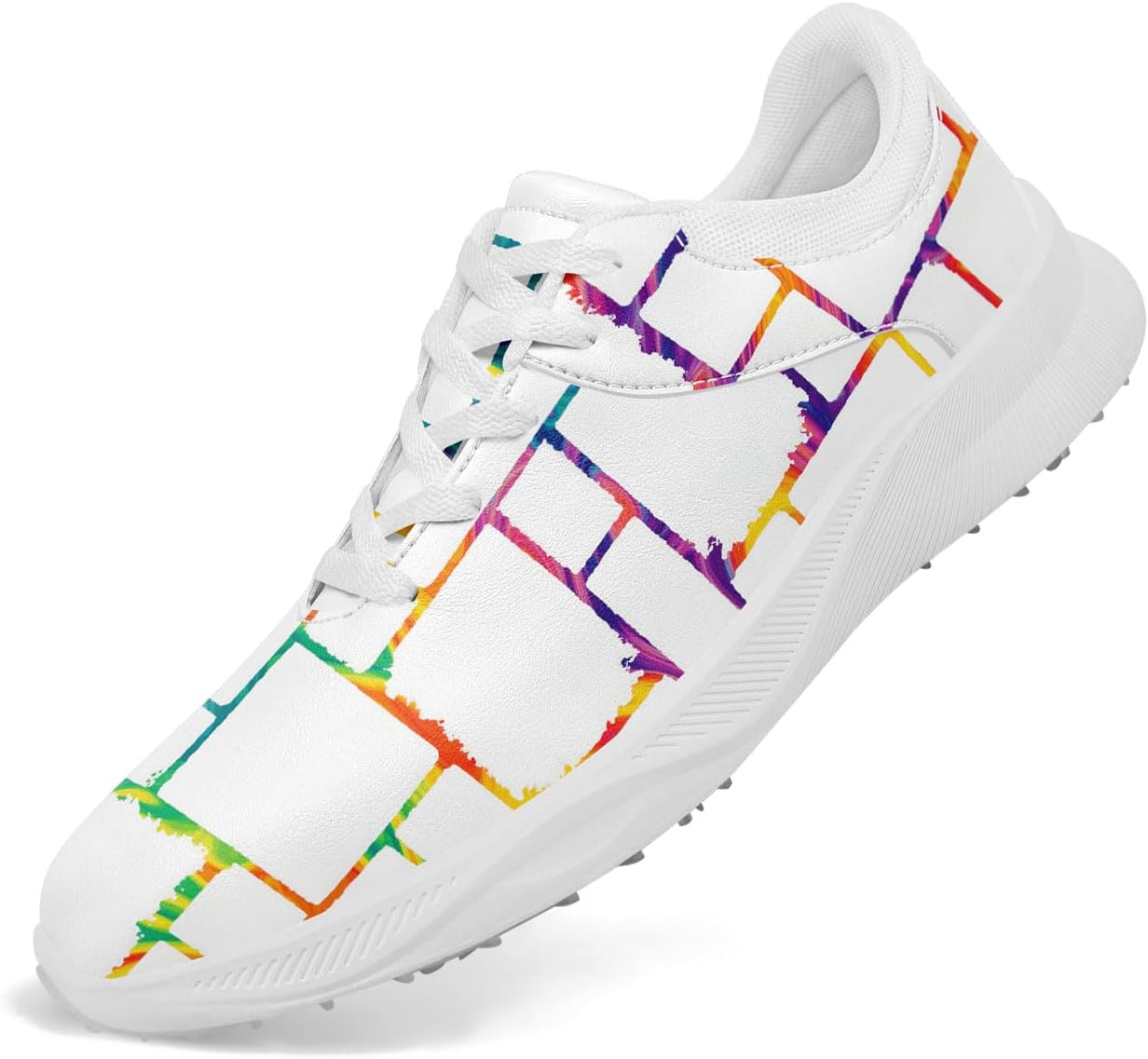 

Гольф-обувь без шипов для мужчин и женщин, дышащие кроссовки для гольфа, яркие спортивные кроссовки с абстрактным рисунком, модная обувь для прогулок Onegam, белый/зеленый/оранжевый/фиолетовый