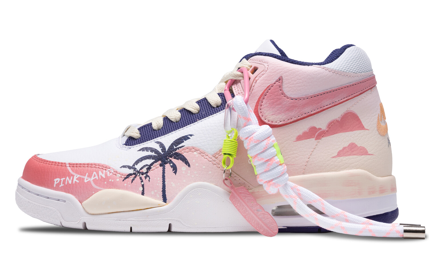 

Кроссовки Nike Flight Legacy Vintage Basketball Shoes Men Mid-top White/pink, розовый