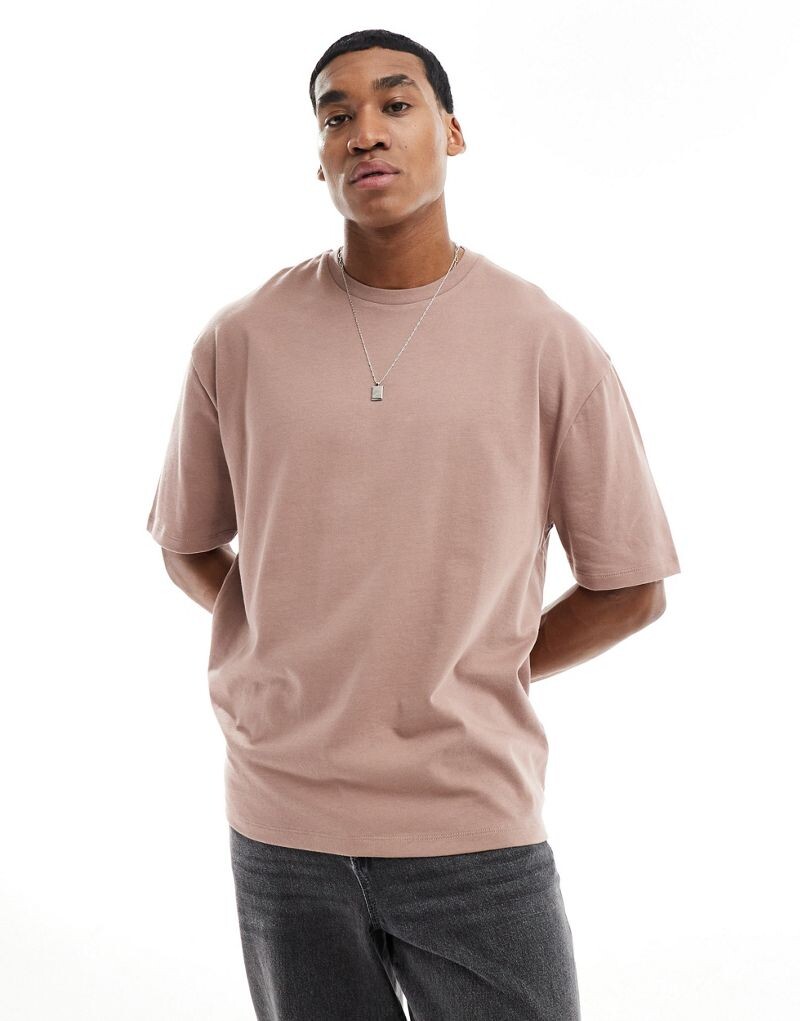 

ASOS DESIGN – 240 г/м² – коричневая плотная футболка оверсайз