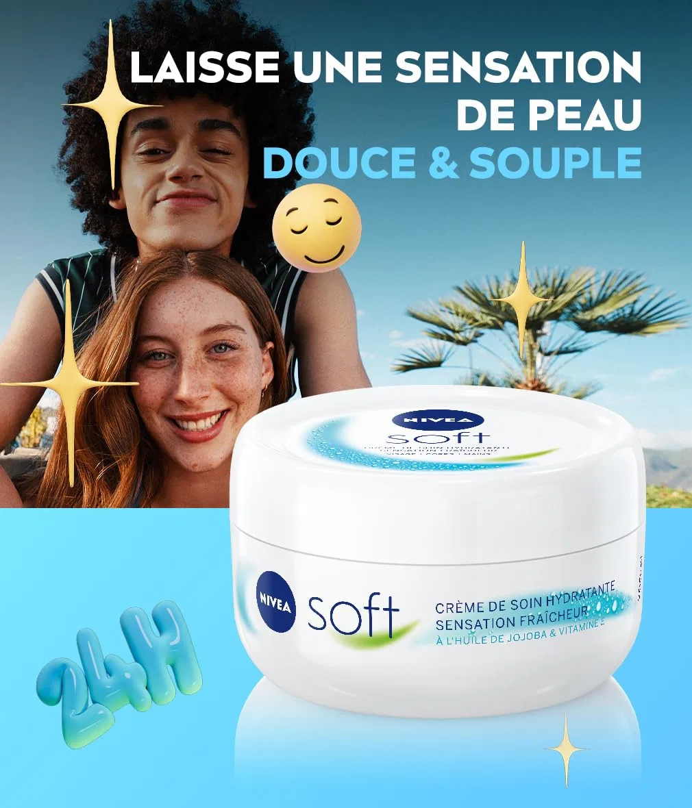Крем для лица Nivea — Увлажняющий Soft -в-1 для лица, тела и рук, 200 мл — фото 4