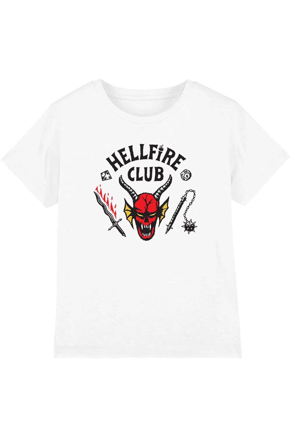 Футболка детская с принтом Hellfire Club Stranger Things, светло-серый