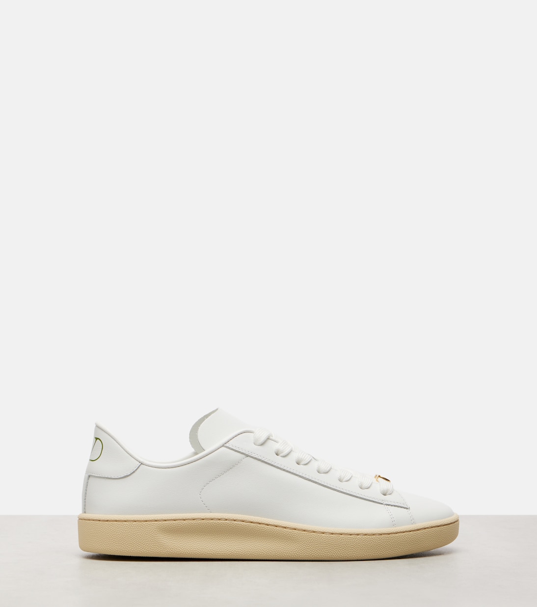 Кожаные кроссовки Royco VLogo Valentino Garavani, Bianco/Green Briar/Papyrus — фото 4