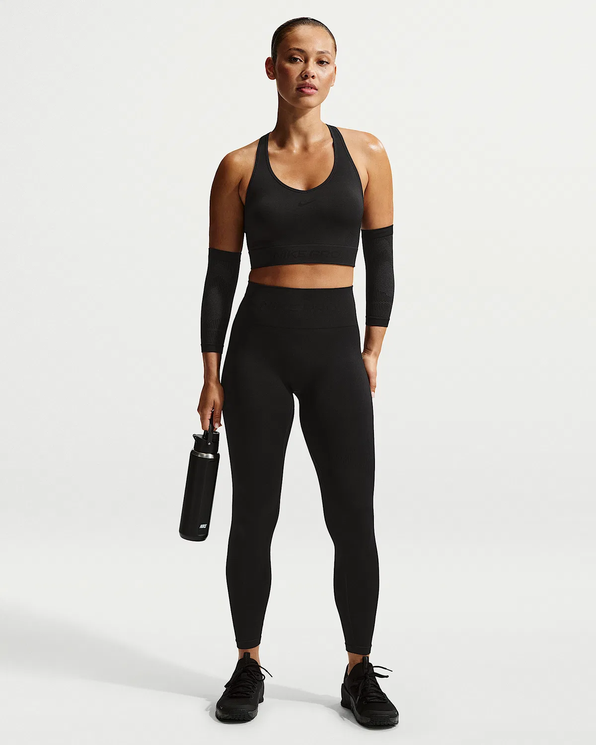 Женские леггинсы Nike Pro Seamless с высокой посадкой 7/8, Black