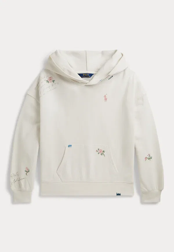 Толстовка с вышивкой из французского трикотажа 7-14 лет Polo Ralph Lauren, белый декабрь