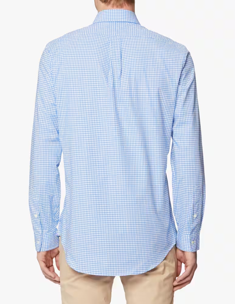 Спортивная рубашка из бистряка Polo Ralph Lauren, цвет Blue/White Check — фото 3