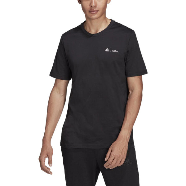 Футболка Men's adidas Cartoon Skateboard Juvenile Logo Printing Round Neck Short Sleeve Black T-Shirt, мультиколор — фото 2