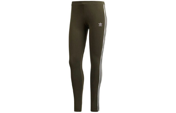 

Трикотажные спортивные штаны женские оливково-зеленые Adidas Originals