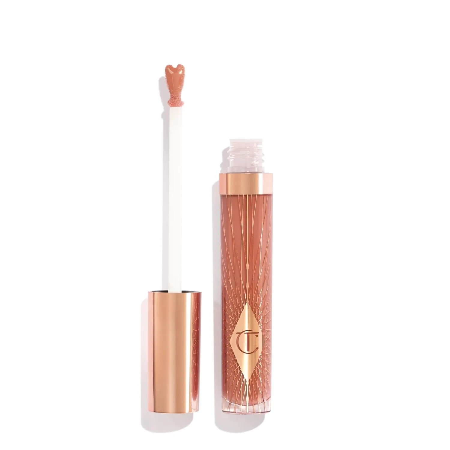 Charlotte Tilbury Collagen Lip Bath - Блеск для губ, придающий им объем и сияние - Формула с ухаживающими компонентами для увлажнения и питания губ, Pillow Talk - nude pink