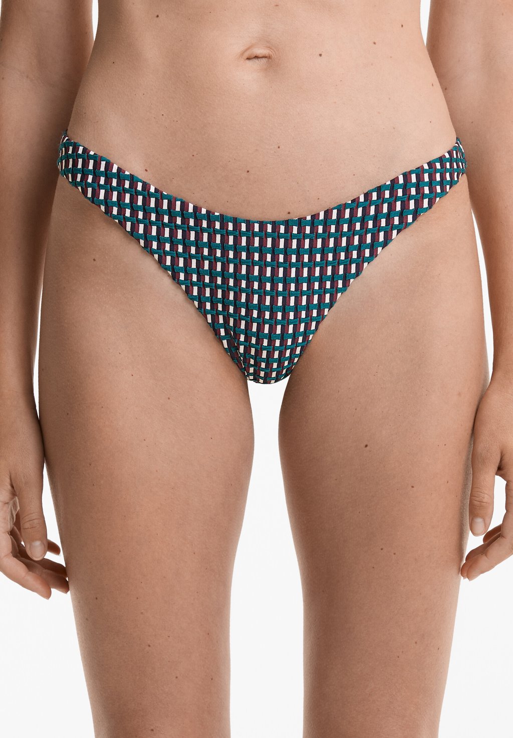 

Плавки бикини MEDIUM-COVERAGE U-CUT THREE COLOUR JACQUARD OYSHO, зеленый