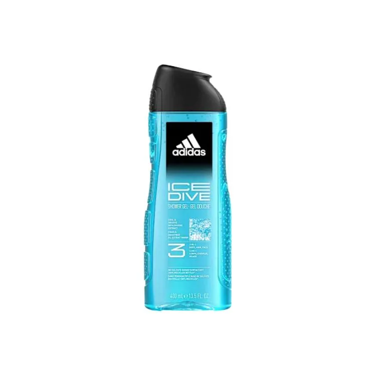 Adidas Гель для душа Active Pulse 3 в 1 успокаивающий с мыльным ароматом 400 мл, Ice Submersed 400ml