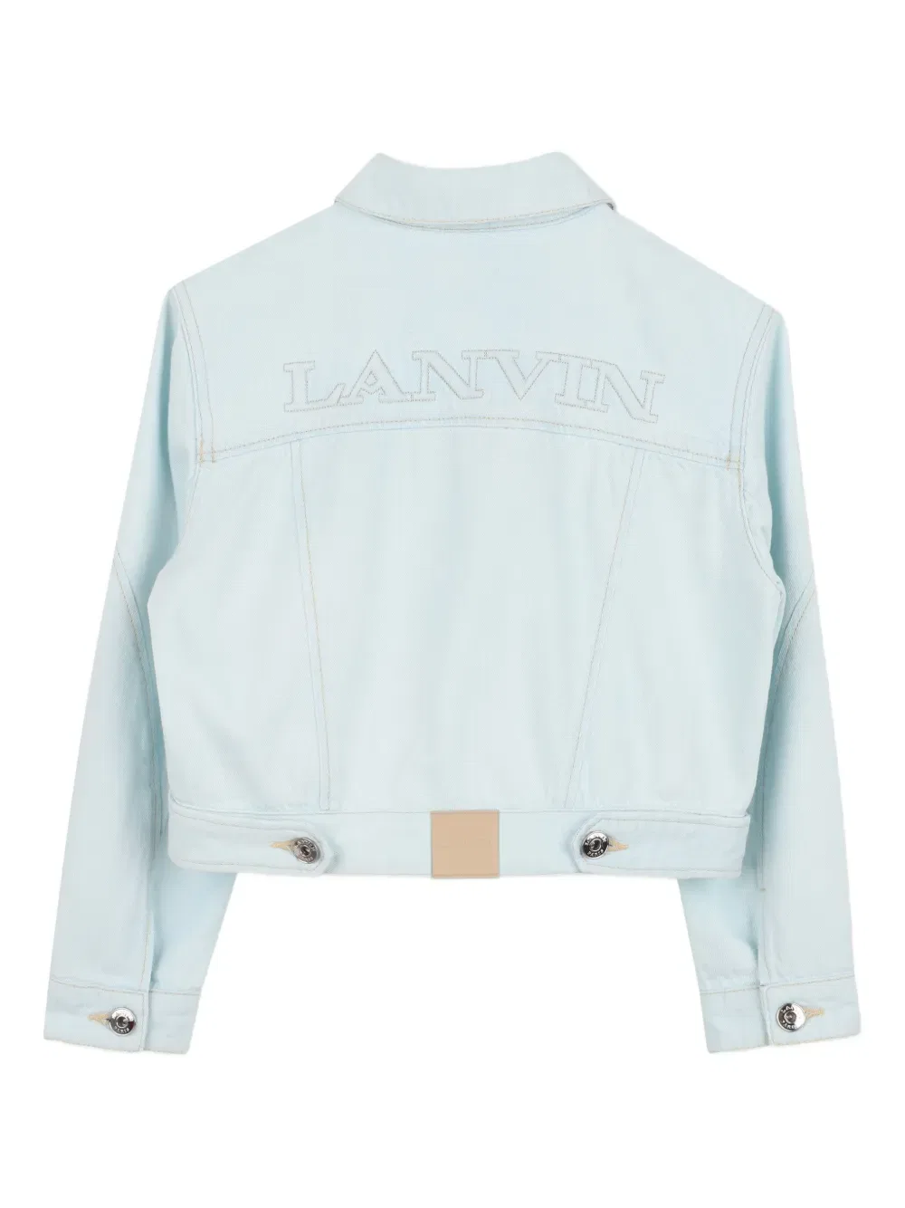 Джинсовая куртка с вышивкой Lanvin Enfant, синий — фото 2