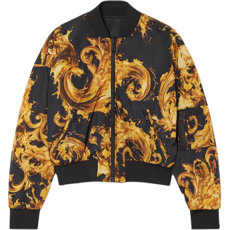Куртки и пальто женские VERSACE, черный золото — фото 3
