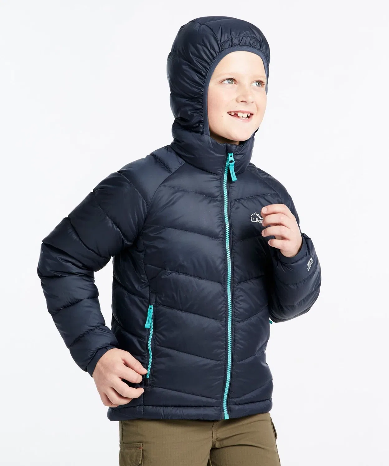 Детская куртка L.L.Bean Ultralight 650 Down Jacket синяя — фото 2