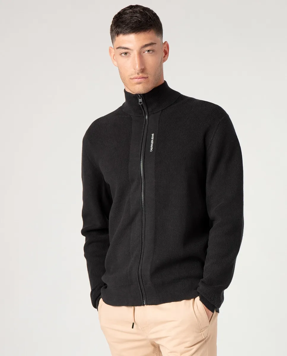 

Мужская трикотажная куртка черного цвета Calvin Klein Jeans, черный