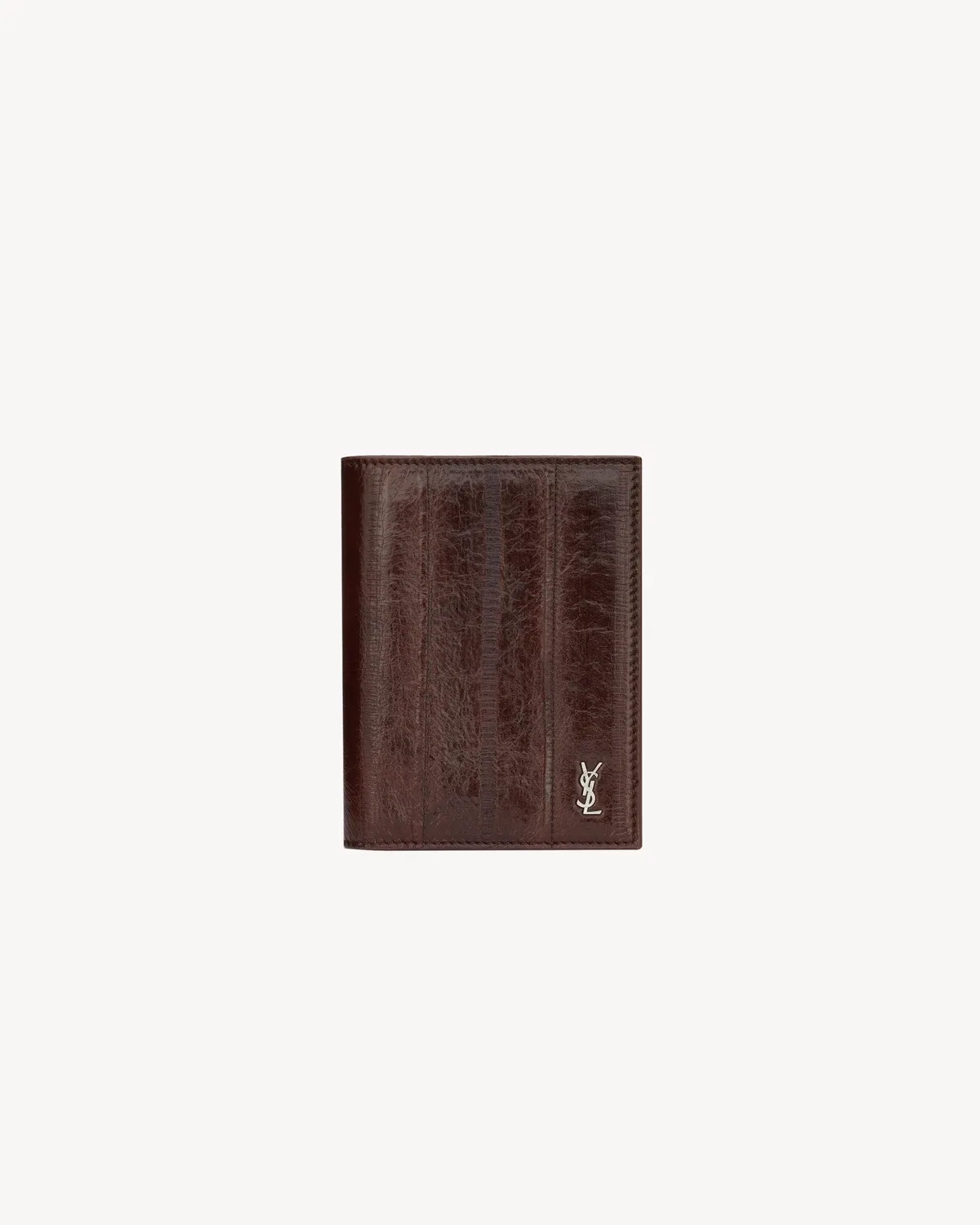 Кредитница TINY CASSANDRE из угря SAINT LAURENT, коричневый