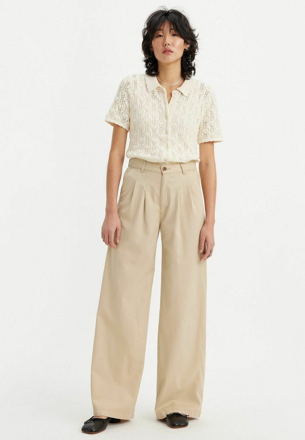 

Брюки Pleated Wideleg Levi's, цвет safari