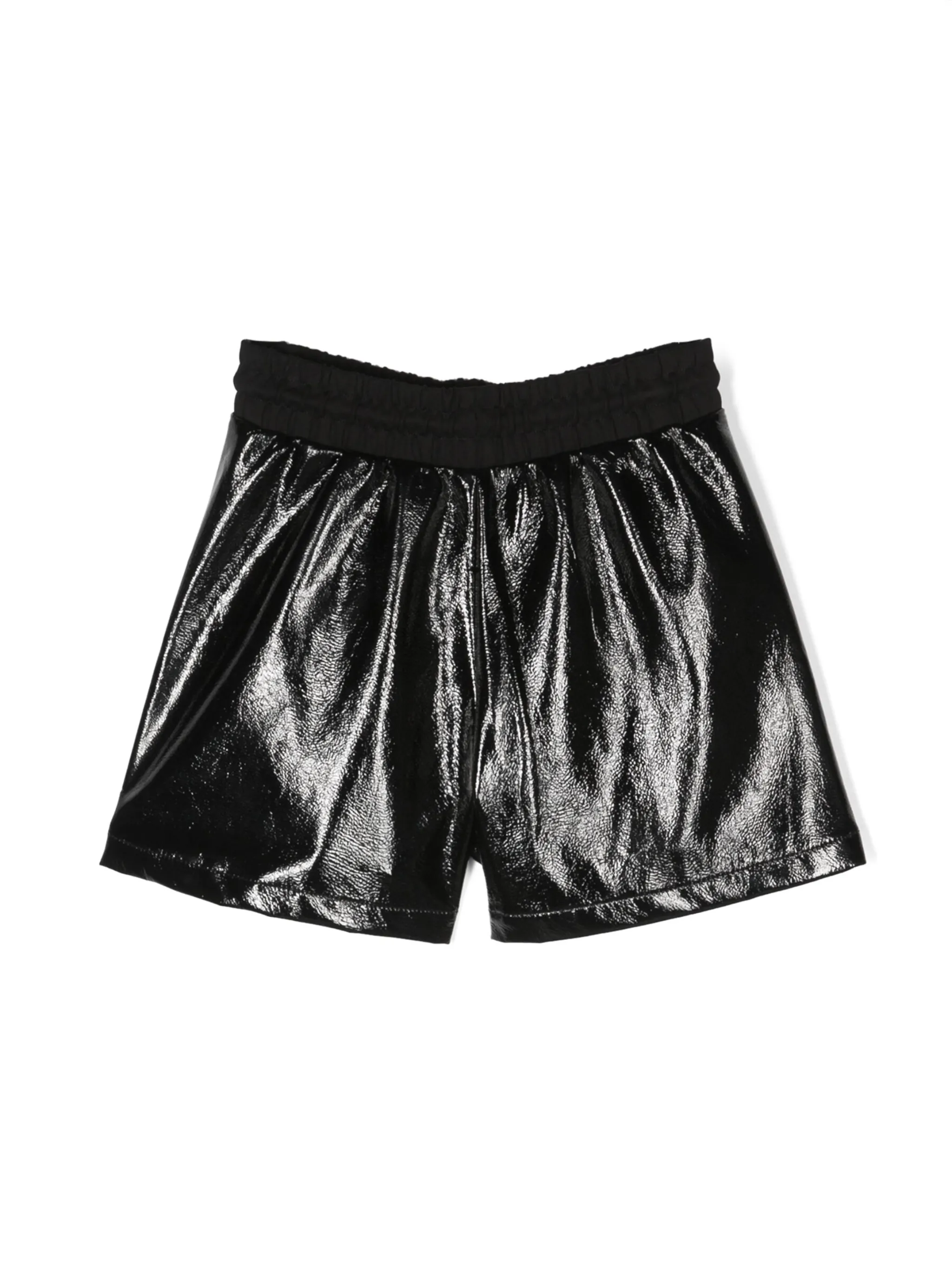 Глянцевые шорты с логотипом Dkny Kids, черный — фото 2