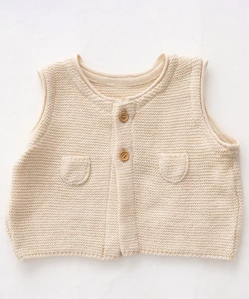 Бэби-жилет из органического хлопка pompkins BABY OYOBALE, бежевый — фото 2