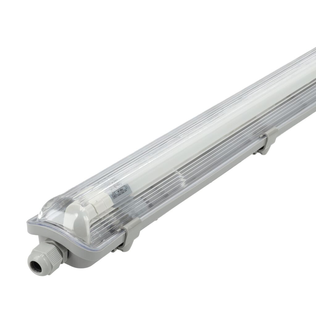 

[T] Комплект HERMETIC Герметичный светильник для светодиодных люминесцентных ламп T8 серый 120см IP65 - потолочный точечный светильник - светодиодная люминесцентная лампа - энергосберегающая лампа - с 2x светодиодными люминесцентными лампами 18В...