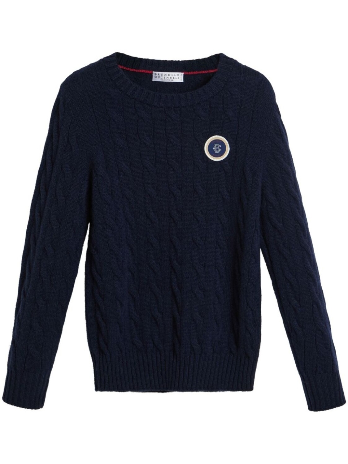 

Brunello Cucinelli Kids джемпер с аппликацией из кос, синий