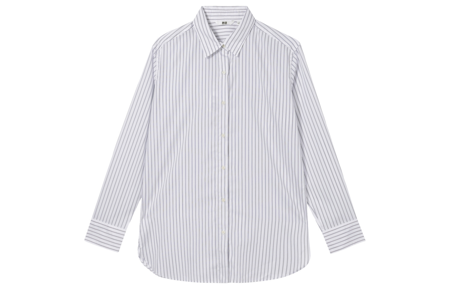 

Хлопчатобумажная рубашка в полоску Uniqlo, белый