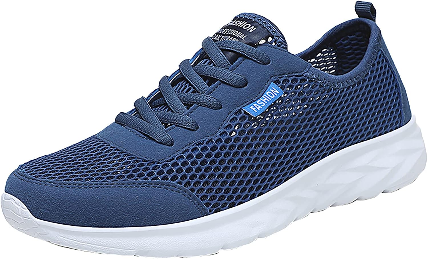 

Мужские туфли на шнуровке, дышащие сетчатые модные кроссовки, повседневная обувь для прогулок, модные кеды для ходьбы Shijian, темно-синий