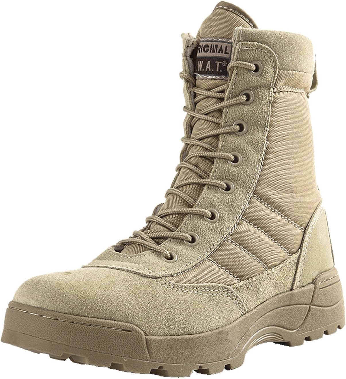 

Мужские армейские ботинки, тактические ботинки с боковой молнией, кожаные мотоциклетные боевые ботинки Zivopah, Sand