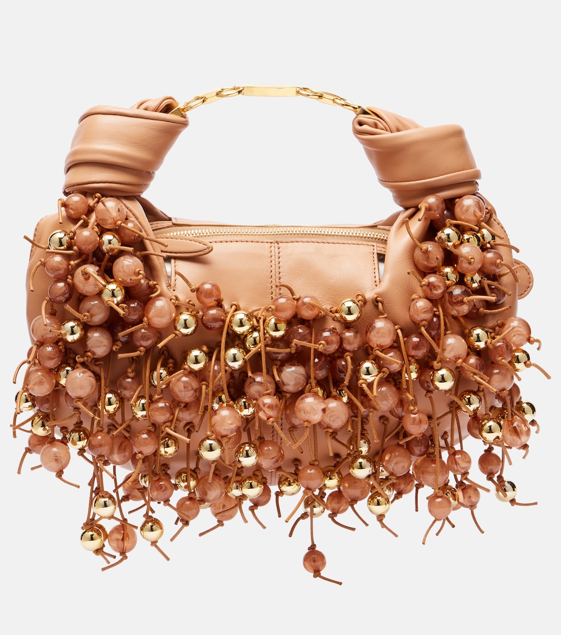 

Кожаная плечевая сумка с бусинами из пеноматериала Zimmermann, Caramel