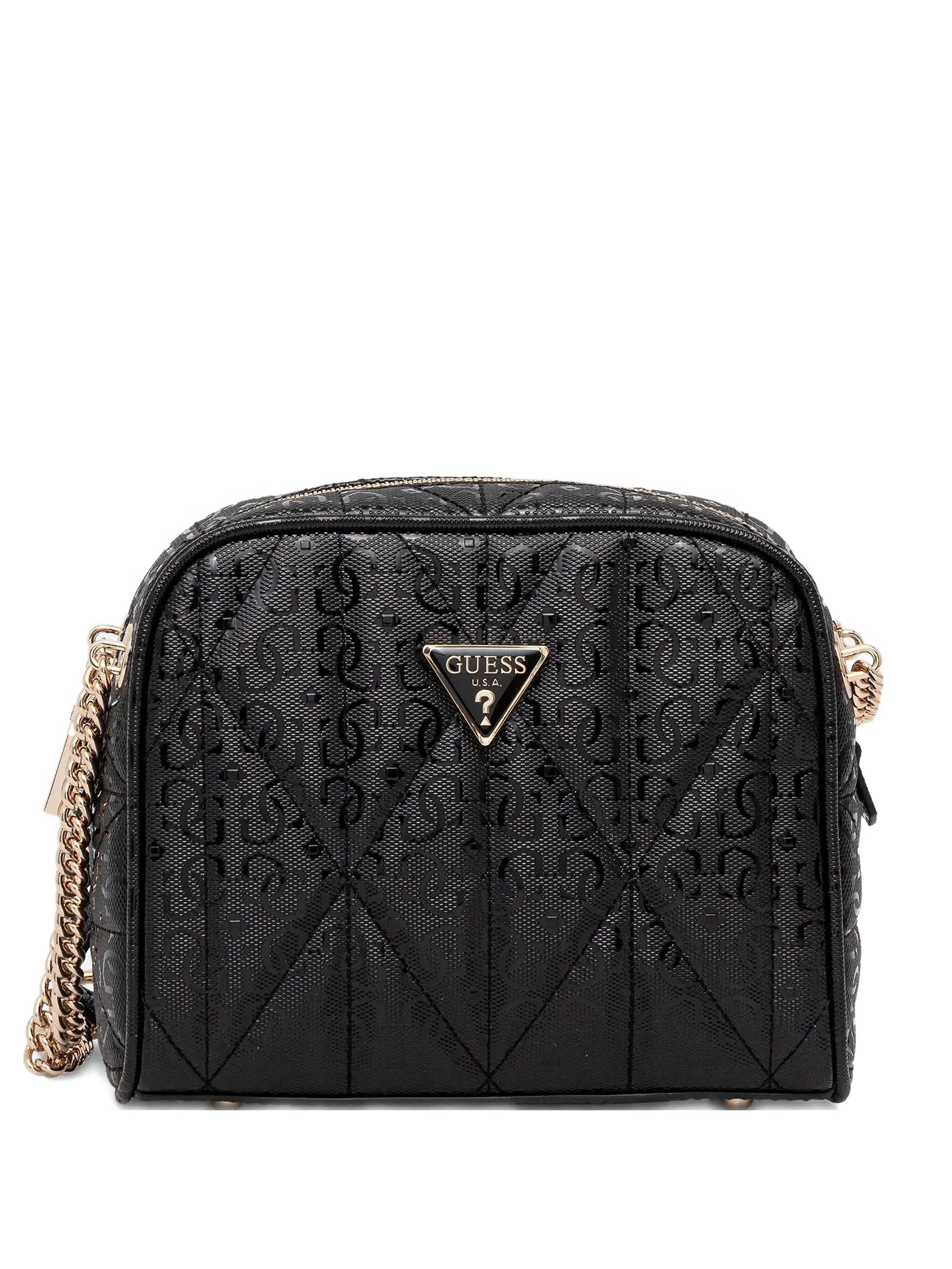 

Стеганая мини-сумка Aldina с цепочкой Guess Usa, черный