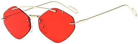 

Женские безободковые солнцезащитные очки Polygon 2027 года, модные солнцезащитные очки с градиентным переходом, женские очки-«конфетки» с защитой от УФ-излучения UV400 MTZJH, C3 Gold-red