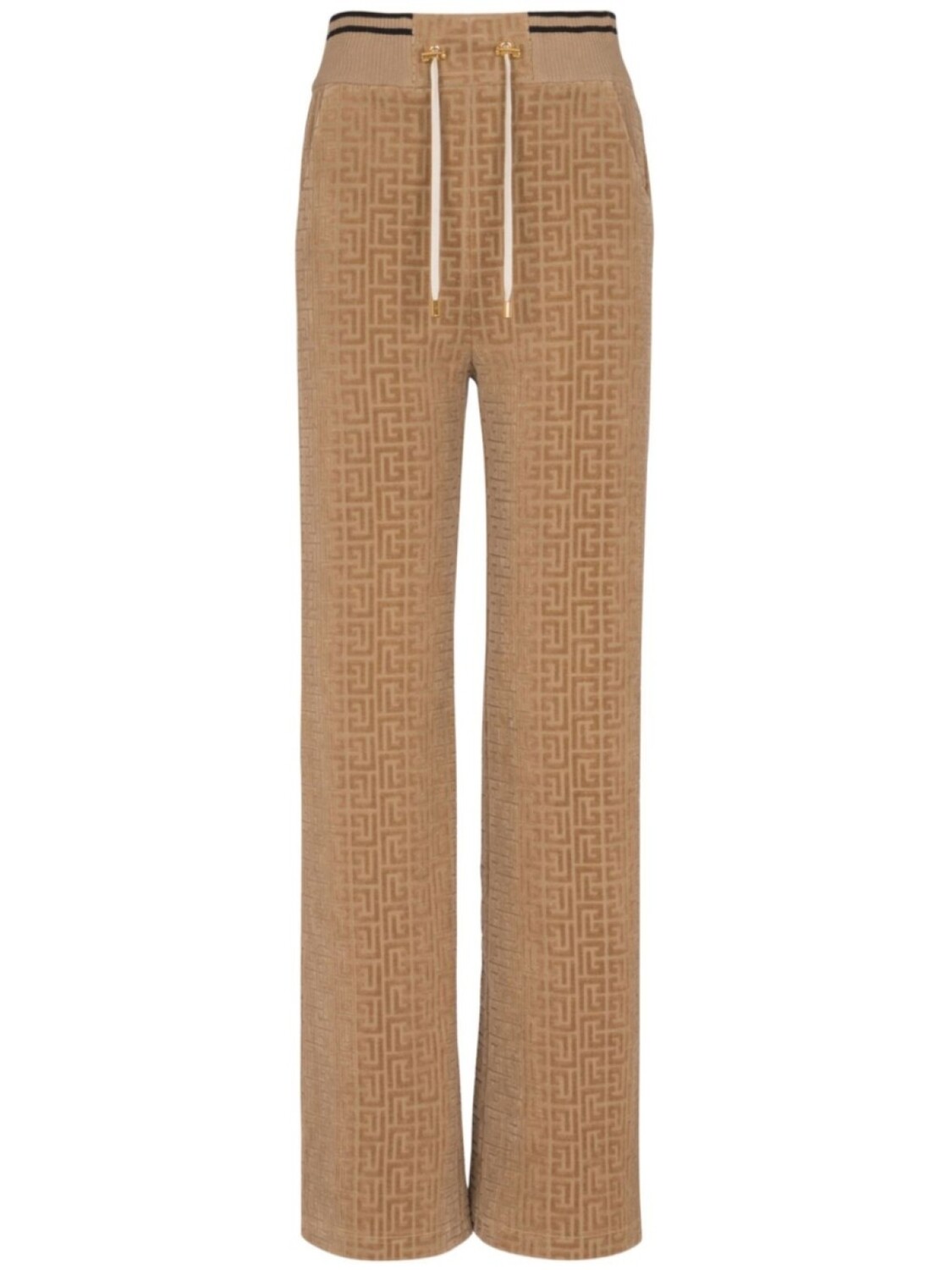 

Бархатные спортивные брюки PB Labyrinth Balmain, нейтральный цвет
