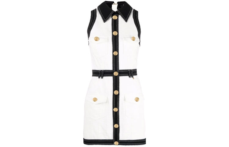 SS22 Белое платье без рукавов для женщин BALMAIN — фото 2