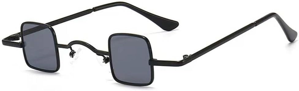 

Мужские и женские модные солнцезащитные очки маленького размера, ультралегкая металлическая оправа, хип-хоп, панк, солнцезащитные очки конфетных цветов JWMSXYQR, Black-gray