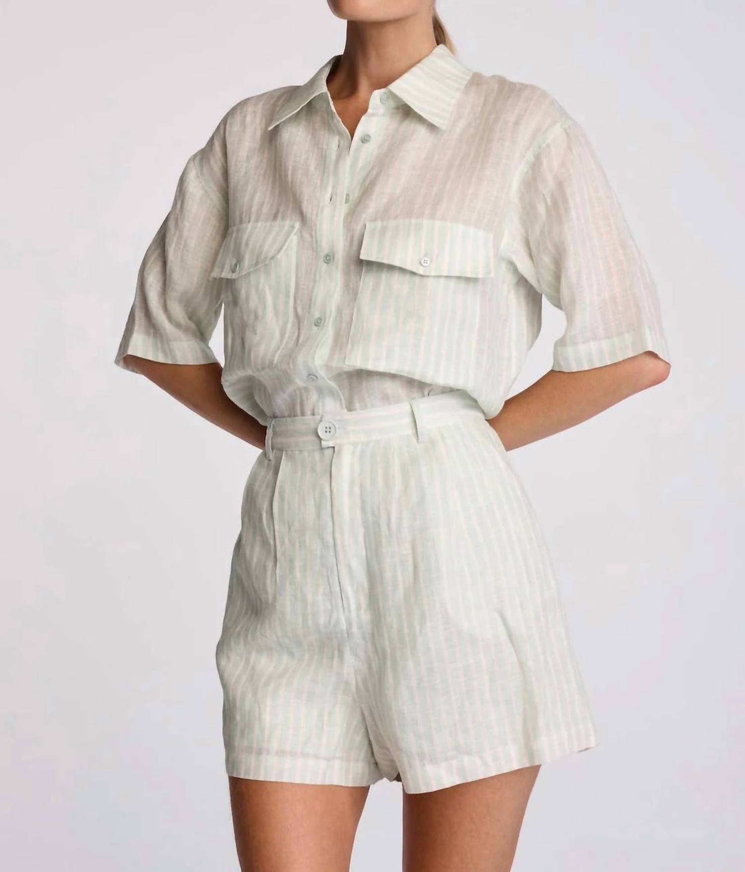 

Кросби Рубашка в морскую полоску Sundays, Seafoam Stripe