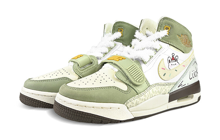 Кроссовки JORDAN Legacy 312 Vintage Basketball Shoes Women's High-Top Green Yellow — фото 3