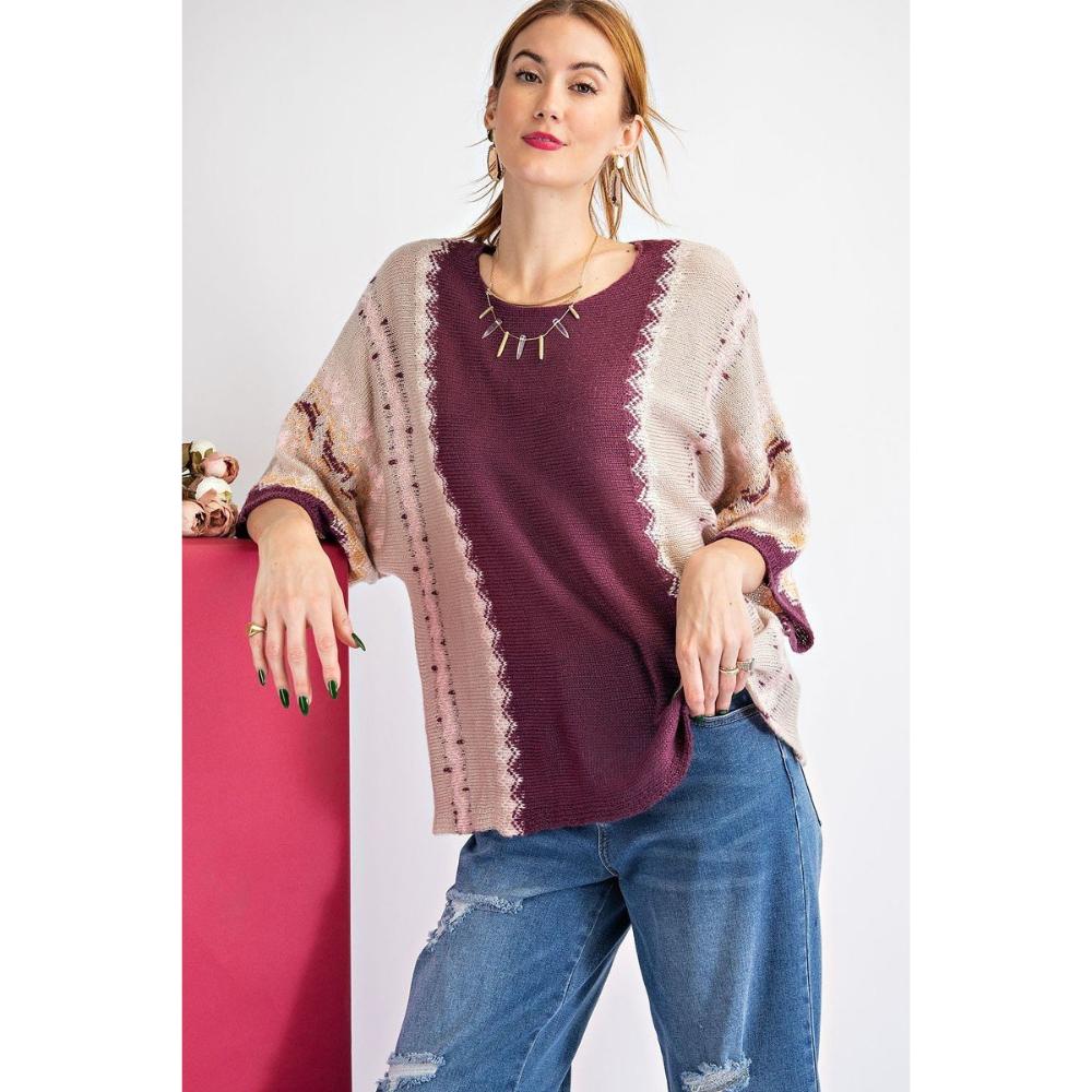 

Свитер из разноцветных ниток FASHNZFAB, цвет faded plum