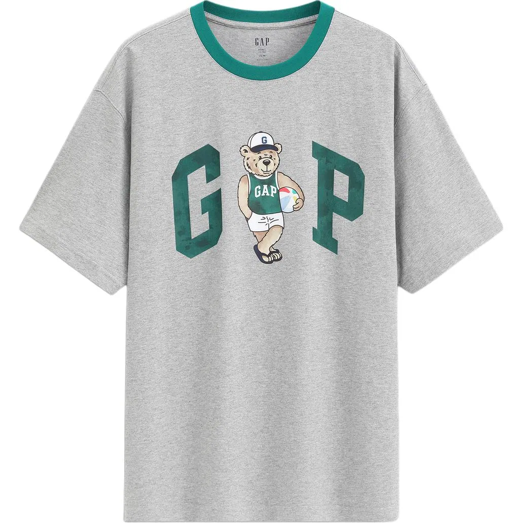 Футболка с круглым вырезом GAP Unisex Light Gray