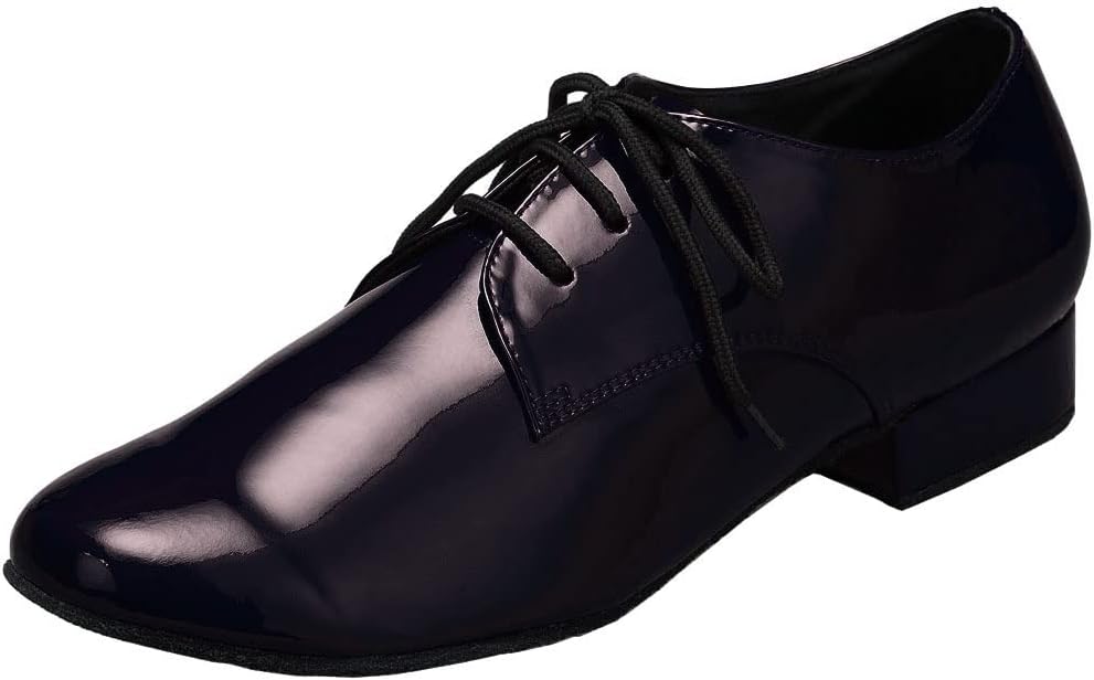 

Мужские мягкие кожаные джазовые туфли Современные латинские с закрытым носком на шнуровке Каблук 4 см Стандартные танцевальные туфли Sh. Shutup.Dance, черный