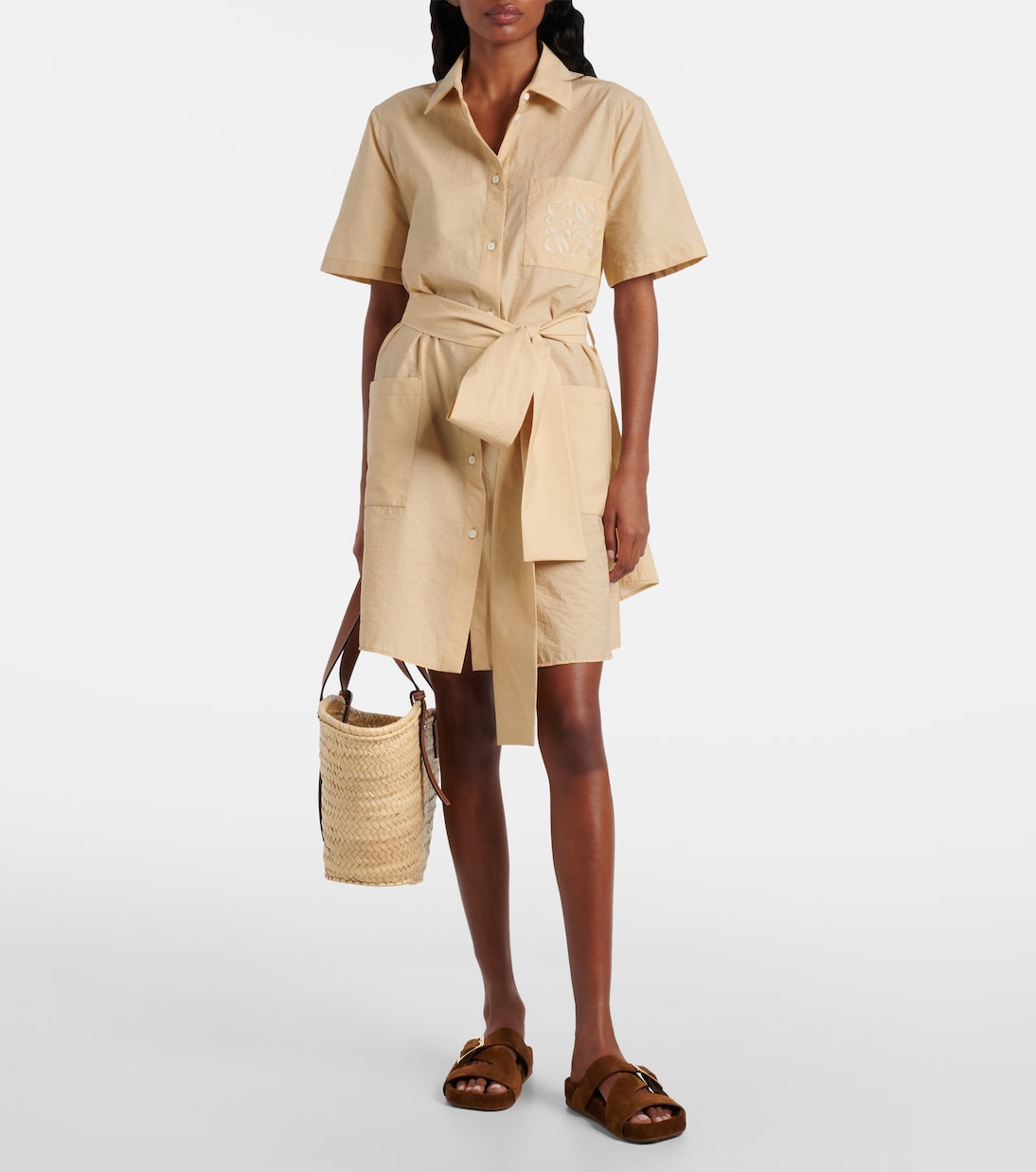 Сандалии из замши с удобной застежкой Loewe, коричневый — фото 3