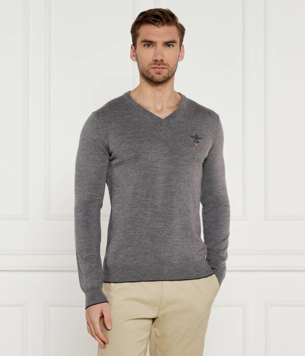 

Свитер шерстяной Aeronautica Militare Regular Fit, серый