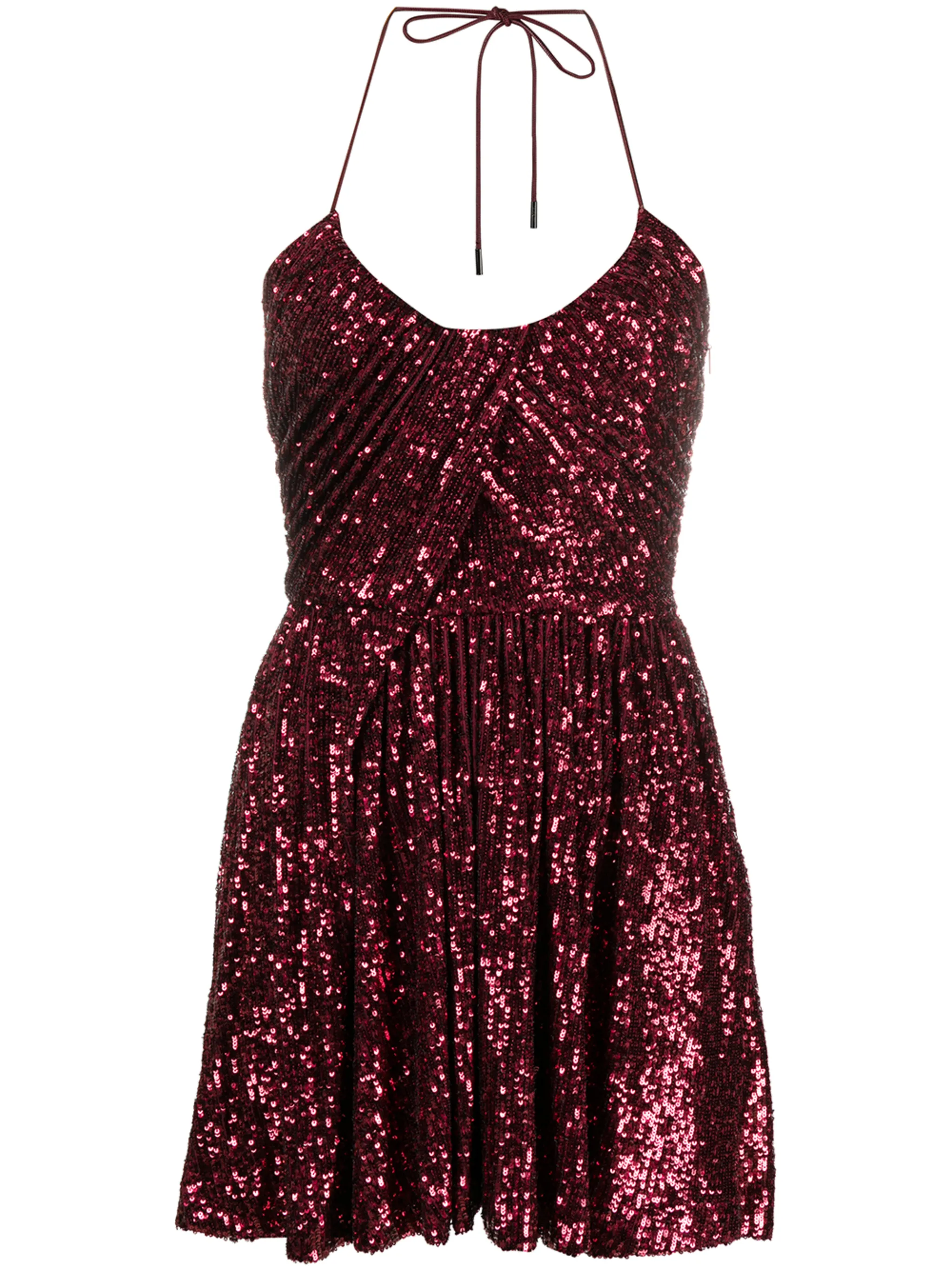 

Платье мини с пайетками Saint Laurent, красный