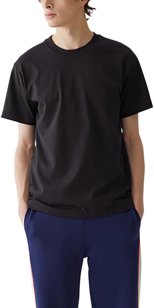 

Мужская футболка Body Wild BW5213, короткий рукав, круглый вырез, плотная, очень толстая, 100% хлопок, ткань типа пленка, черный