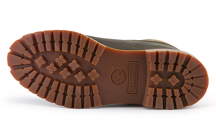 Мужские уличные ботинки Timberland из кожи, темно-оливковый — фото 4