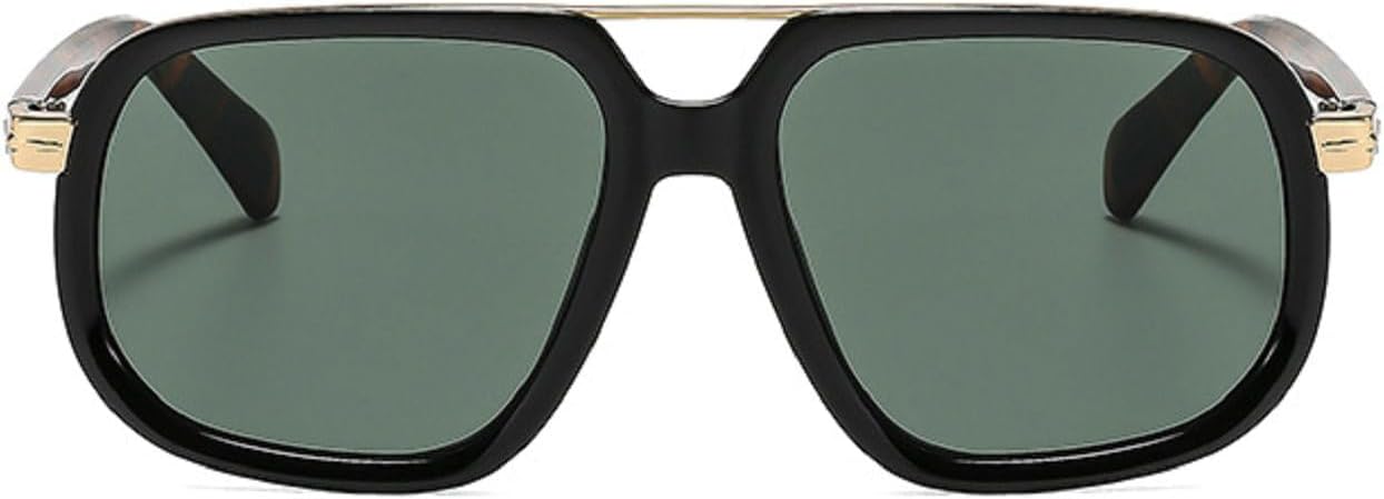 

Модные женские солнцезащитные очки-пилот с двойной перемычкой, очки в стиле 90-х, защита от ультрафиолета UV400, популярные мужские солнцезащитные очки-пилот mincl, C2