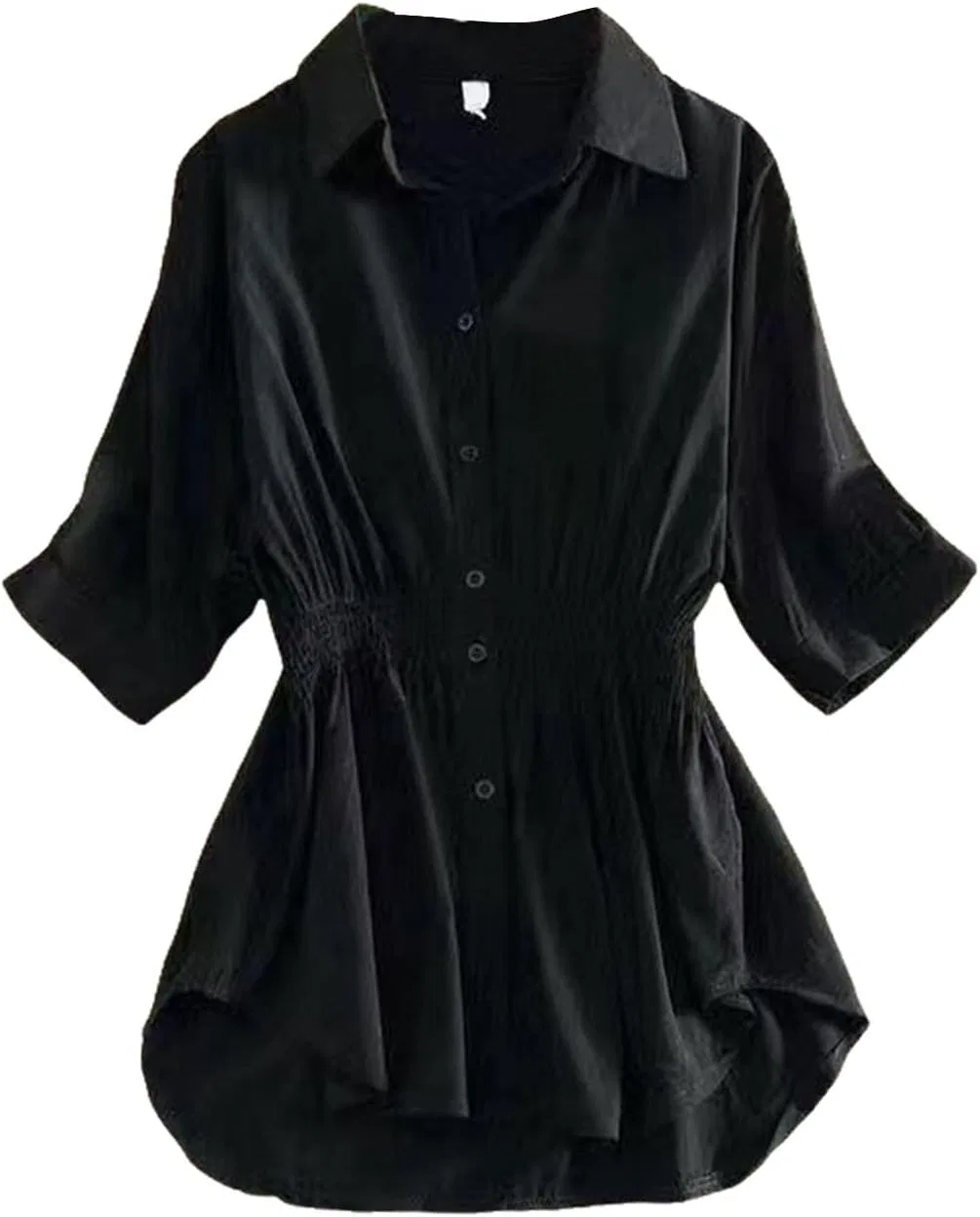 Блуза с V-образным вырезом, Button-Down Tunic, черный