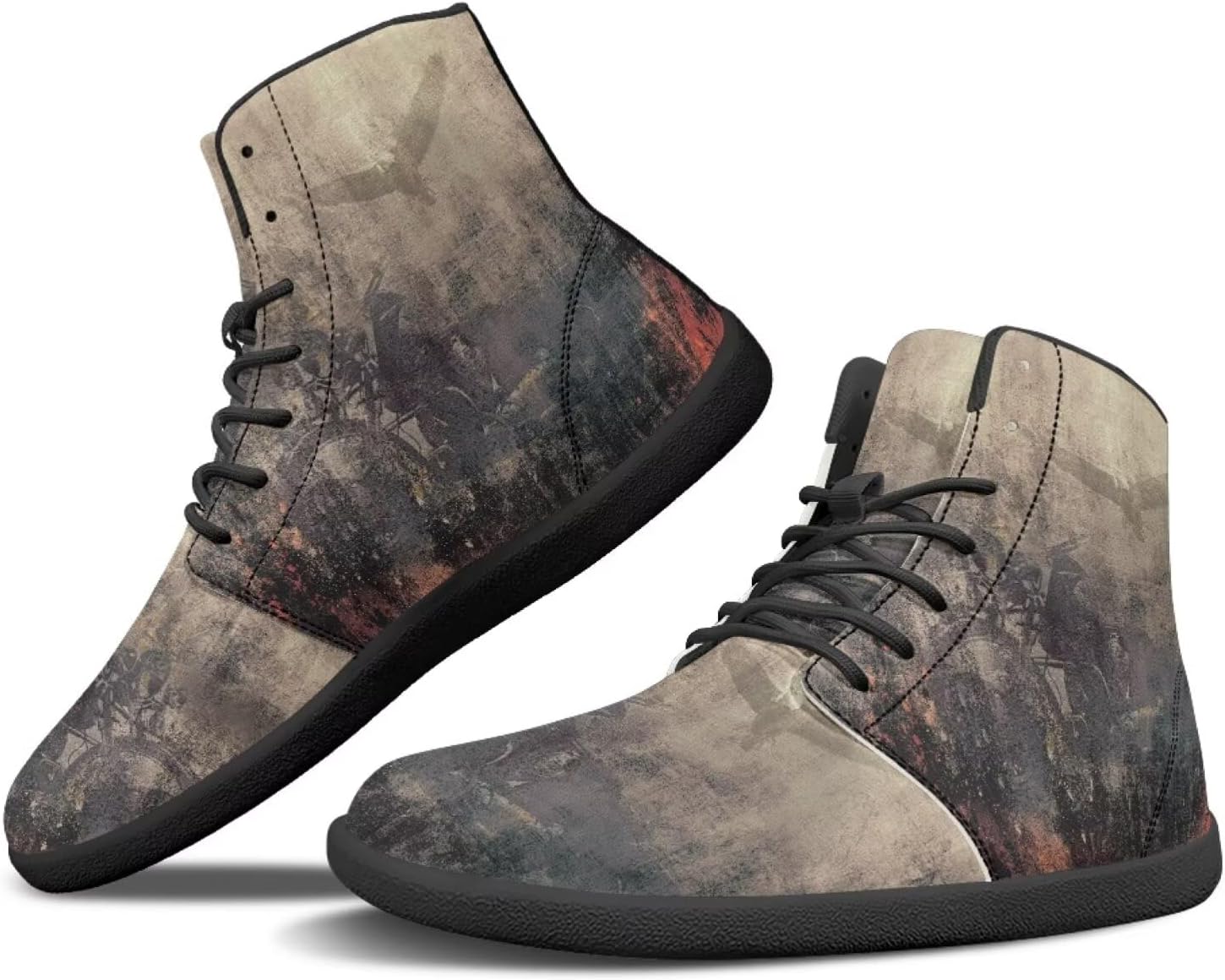 

Мужские высокие кеды Binienty с ощущением земли, ботинки из ПУ-кожи, минималистичные повседневные плоские кроссовки, Street Motorbike Eagle