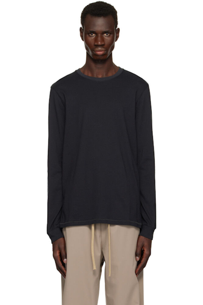 

Черная классическая футболка с длинным рукавом «SKIMS Cotton»