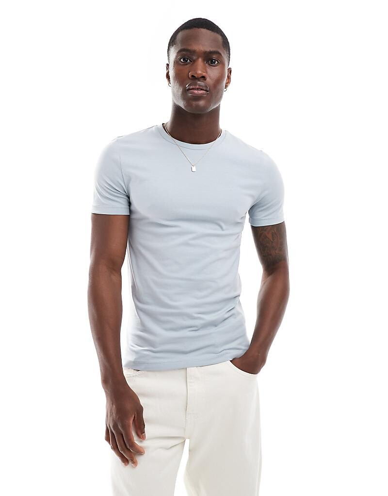 

ASOS DESIGN – Essential – Голубая футболка узкого кроя
