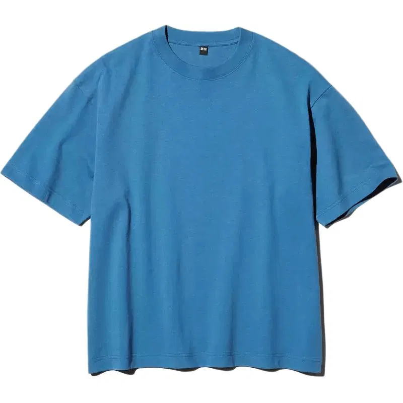 Футболка UNIQLO SS26 с круглым вырезом, морской синий